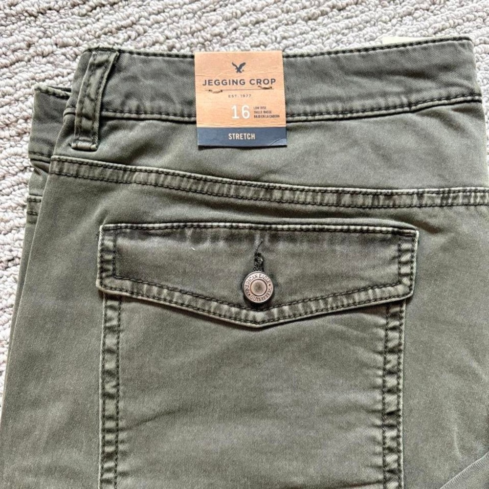 American Eagle Deadstock Capri Pants Cropped NWT Utility Jeggings Women 16 - Picture 3 of 8